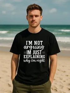 Adult's Casual Crew Neck T-Shirt - Geometric-pattern, Cotton, Medium Stretch, 180 g/m2 - Summer Essentials |   Random Printing |   Hand Wash or Dry Clean