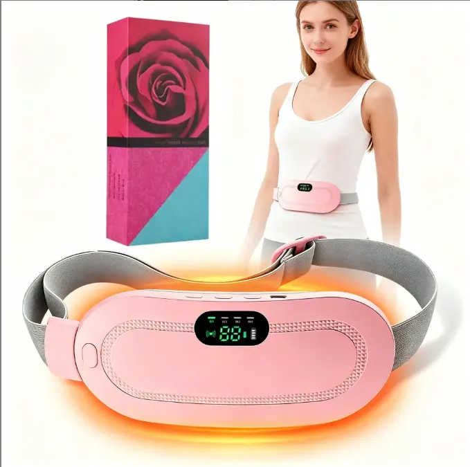 Cordless Menstrual Heating Pad - Smart Uterus Warmer Belt with Vibrating Abdominal Massage Plate for Cramps & Waist Pain Relief, Ideal Winter Gift for Women