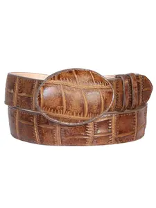 El General Men’s Western Belt - Crocodile Print Leather 41894