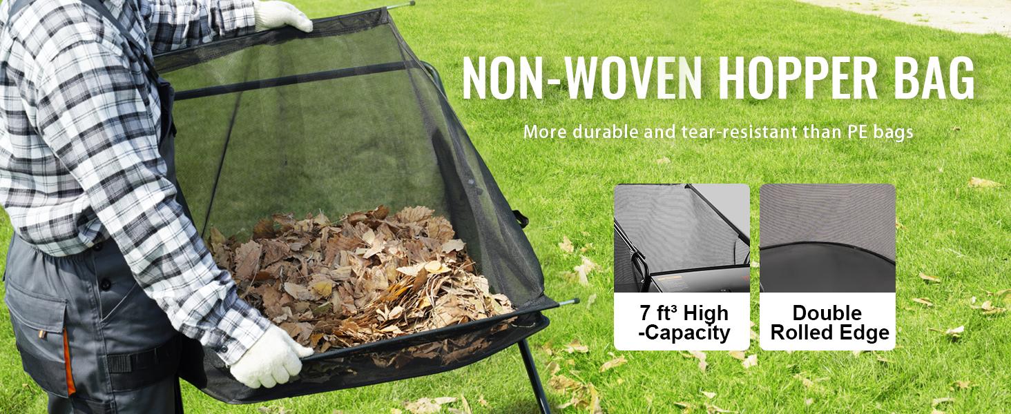 VEVOR Push Lawn Sweeper, TikTokShopBlackFriday, 26 Inch Leaf & Grass Collector, Strong Rubber Wheels & Heavy Duty Thickened Steel Durable to Use with Large Capacity 7 ft³ Mesh Collection Bag, 4 Spinning Brushes