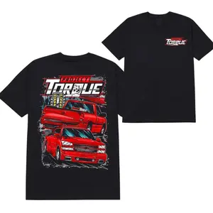 [Graphic T-Shirt] 100% Cotton - Project Torque Street Truck T-Shirt – Red Performance Pickup Drag Racing Graphic Tee Featuring Custom Turbo Truck Design, Automotive Lifestyle Apparel Gift for Truck Enthusiasts, Men's Cotton Shirt