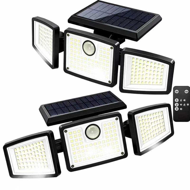 2 Pack Wireless Solar Motion Sensor Lights, IP65 Waterproof Outdoor Security Lights with Dusk to Dawn Mode for Patio Garage Fence