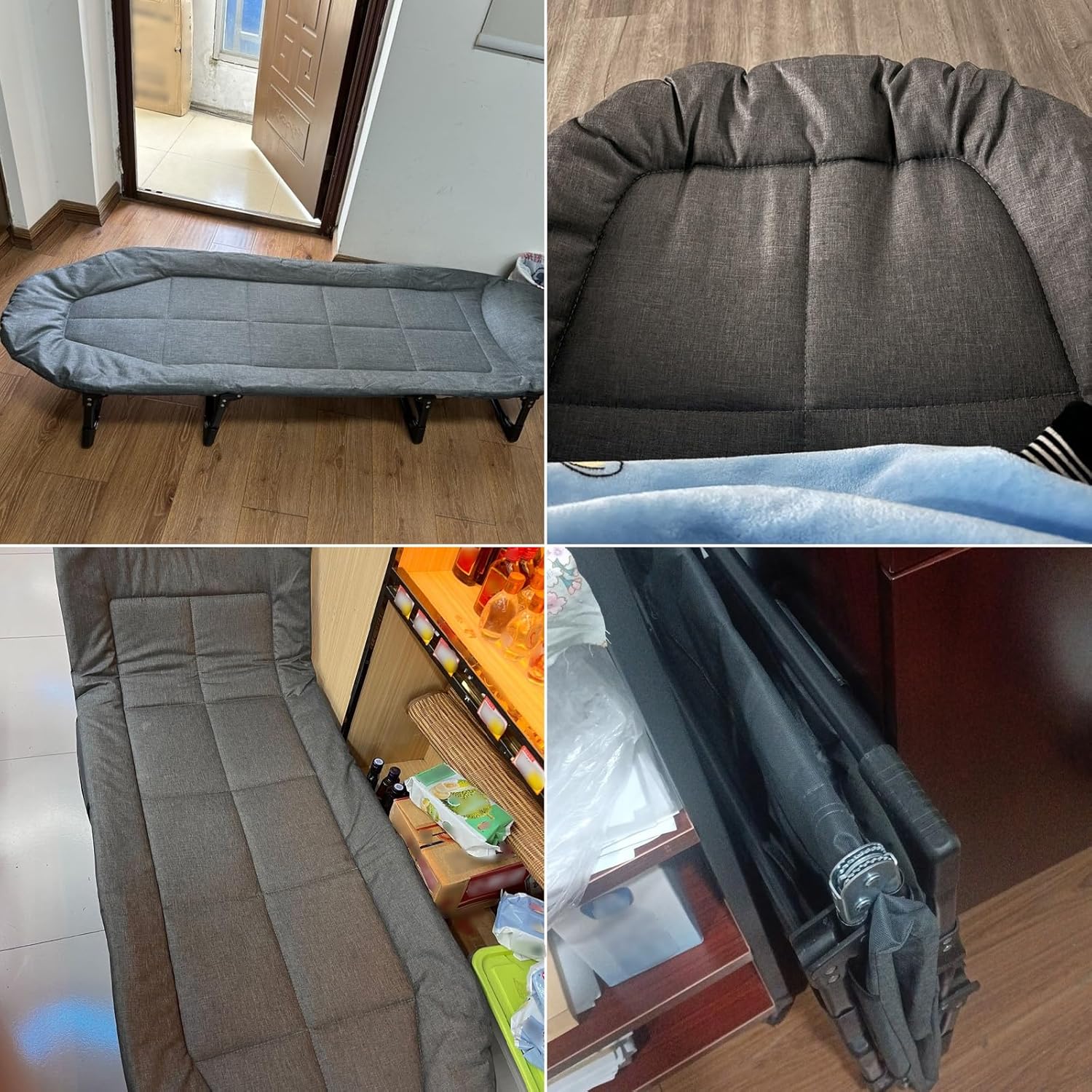 78.7”x26”x11.8” Foldable Bed with Memory Foam - 6-Position Adjustable & 700lb Capacity Picnic Chair Camping Lounger Outdoor Chair