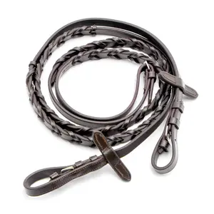 Jeffers Uniquely English Leather Laced Reins, Havana