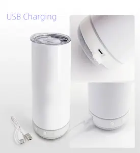 20oz Tumbler White with BlueTooth Speaker!