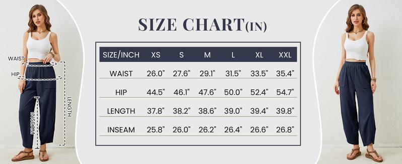 Naeduo Womens Baggy Wide Leg Pants  Casual Elastic Waisted Palazzo Harem Pants with Pockets Womenswear Bottom Wideleg Trouser Basic Fit for Hyrox