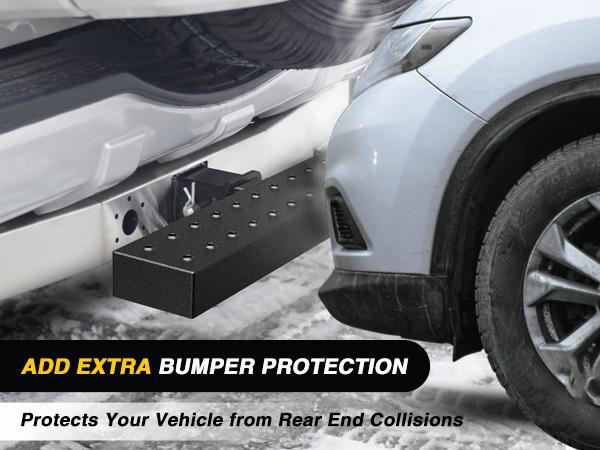 Nilight Hitch Step with 2" Hitch Receiver Rear Bumper Guard Protector 23.5 Inch with 5/8" Hitch Pin Clip Upgraded Textured Black Anti Slip Hitch Step Bar for Pickup Truck Car SUV