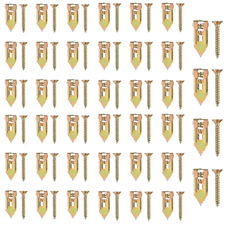 Drywall Anchors Kit - 40/80 Pack Self-Drilling Anchors with Self-Tapping Screws, Heavy Duty Fastening No-Pre-Drilling Wall Hanging Fasteners for Mirrors, Shelves, Anchors + Screws campingessentials