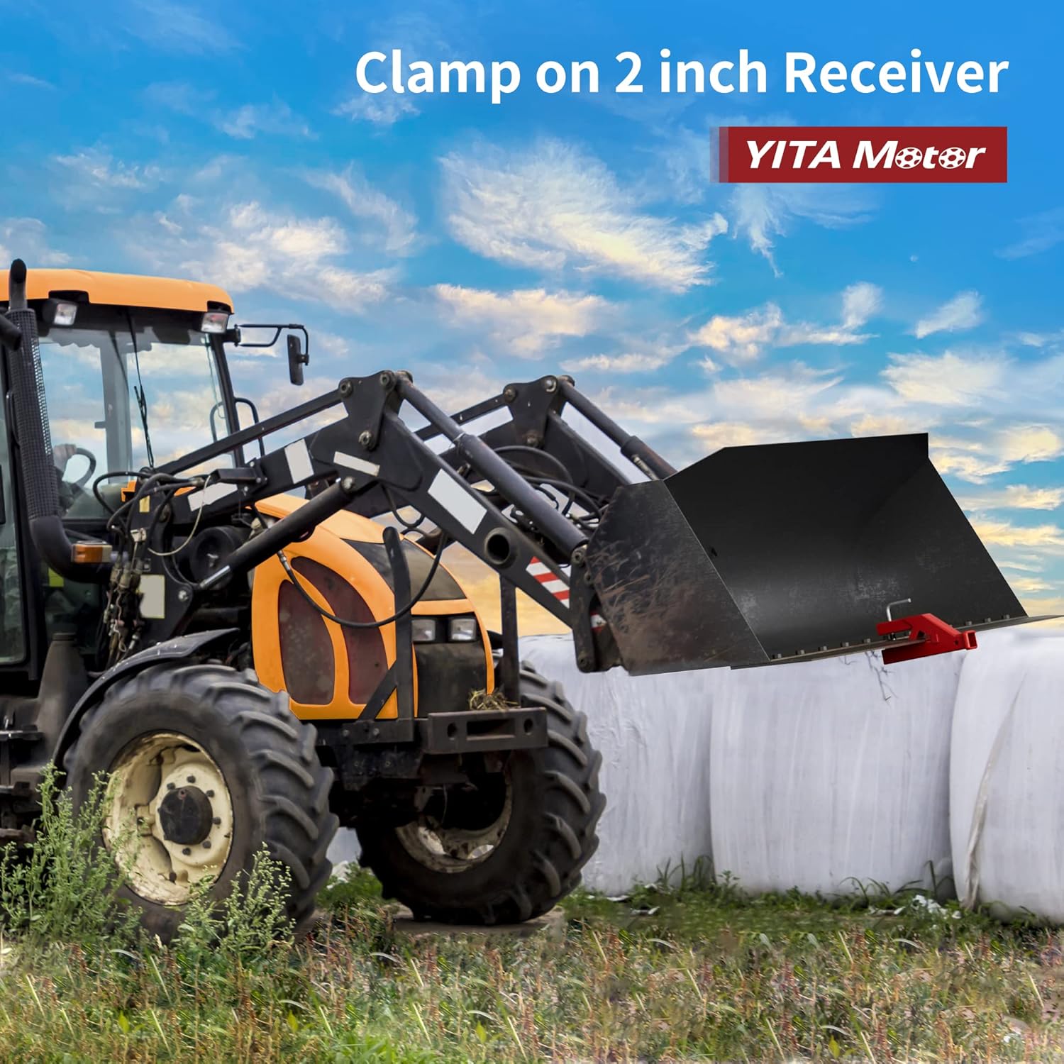 YITAMOTOR 2" Inch Clamp On Bucket Hitch, Trailer Hitch Receiver Ball Mount Tractor Adapter Compatible with Kubota Deere Bobcat Bucket YITAMOTOR 2" Inch Clamp On Bucket Hitch, Trailer Hitch Receiver Ball Mount Tractor Adapter Compatible with Kubota Deere Bobcat Bucket