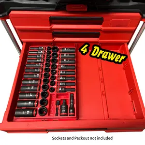 Packout Toolbox Insert compatible with Milwaukee 3/8" Shockwave Impact Socket Set (49-66-7009)