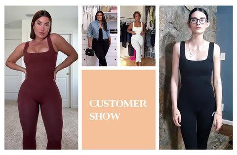 Popilush Seamless Square Neck Sport Jumpsuit  Minimalistic Activewear - Live