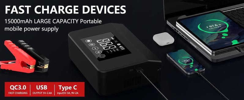 PASLDA 4000A Car Jump Starter 150PSI Air Pump - 5-in-1 Emergency Tool (15000mAh Power Bank) PASLDA 4000A Car Jump Starter 150PSI Air Pump - 5-in-1 Emergency Tool (15000mAh Power Bank)