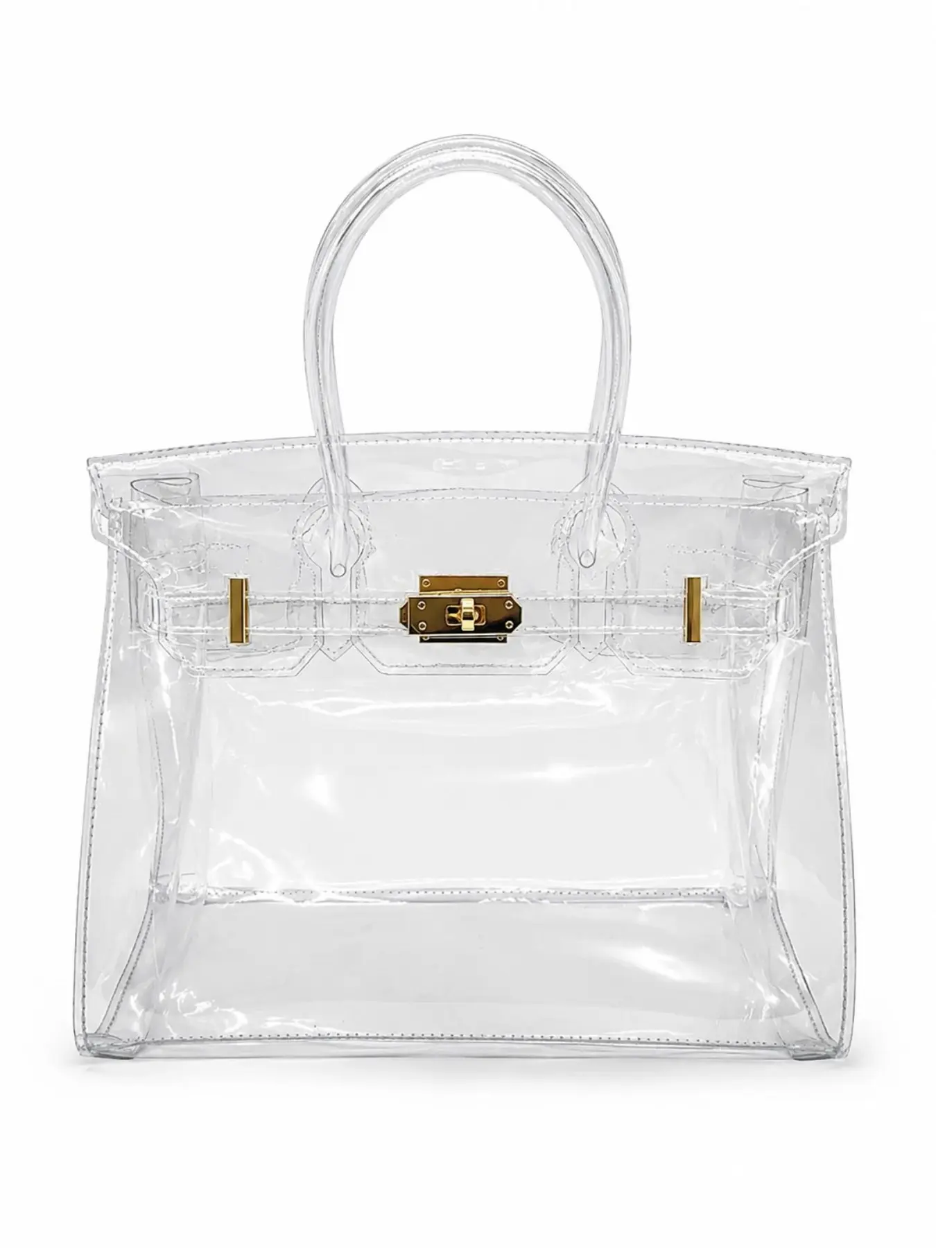 Women's PVC Transparent Jelly Handbag, Aesthetic Handbag, Waterproof Concert Bag, Summer Beach Bag, Fashionable and Practical Accessory, Shiny Stylish Bag