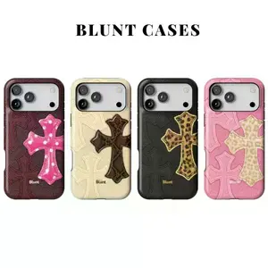 Blunt Phone Case | Sugar Cross - Brownscale Saint - Cheetah Cross - Pink Cheetah Cross | Cross Animal Print Aesthetic iPhone Case For 17/16/15/14/13/12/11 Air/Plus/Pro/Pro Max | Waterproof & Shockproof - Tough & MagSafe Case | Gifts For Girls, Friends