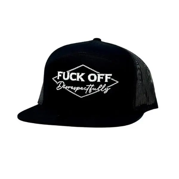 F Off Disrespectfully, Baseball 2 Tones Snapback, Funny Embroidered Hat, Cotton Mesh Back Hats