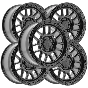 (Set of 5) Arena A119 Boost 17x9 6x5.5" +0mm Double Black Wheels Rims 17" Inch