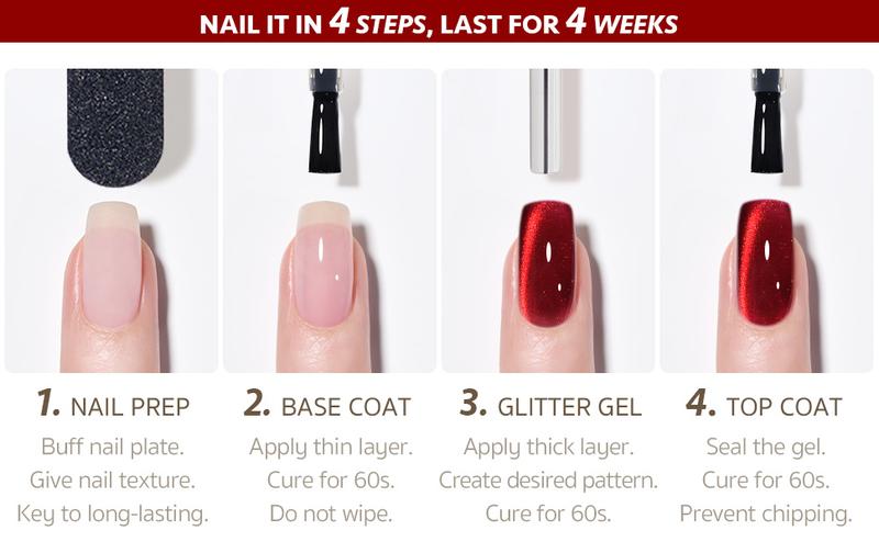 GAOY Red Cat Eye Gel Nail Polish, 16ml Glitter Holographic Nail Polish with Magnet, Reflective Translucent UV Gel, 2907 Ruby Twilight