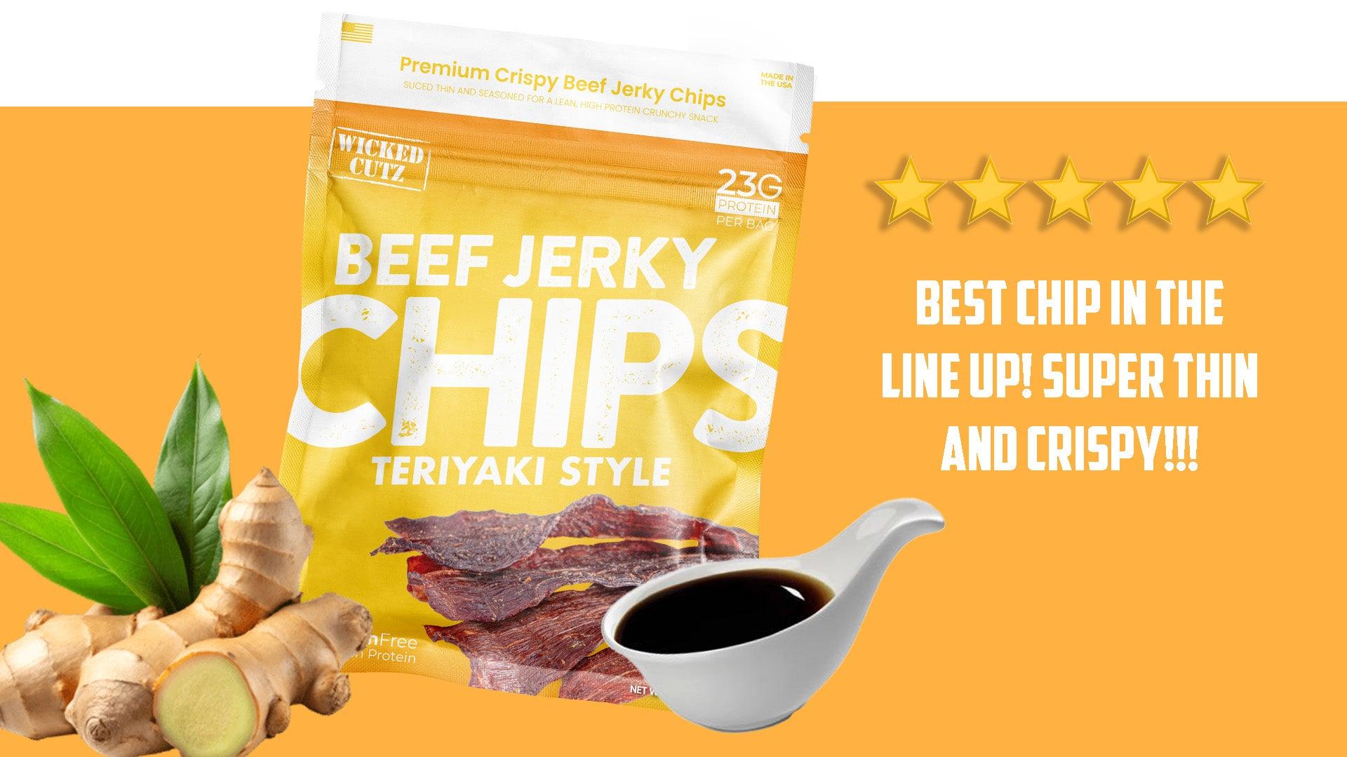 Teriyaki Beef Jerky Chips - Crispy - Crunchy - High Protein
