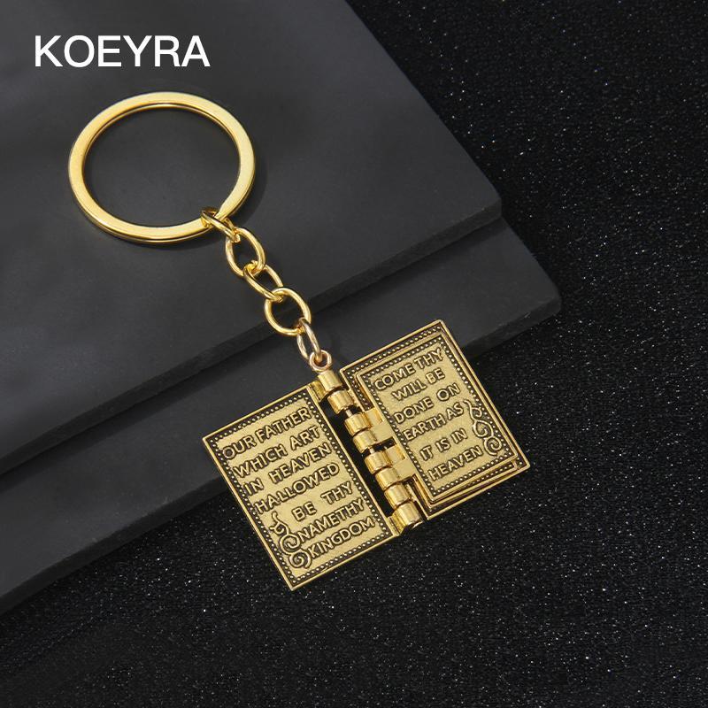 Creative Bible Book Design Metal Keychain for Men & Women Fashion Keychain for Bag Car Key Decor Charms Trendy All-match Exquisite Keychain for Gift