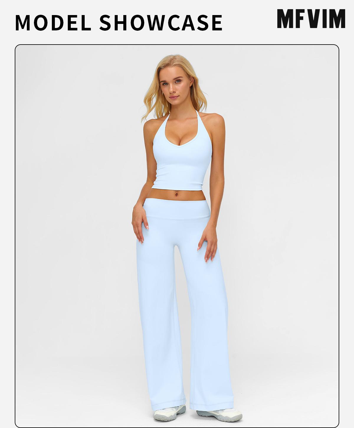 MFVIM Sporty Two-Piece Set Women’s Plain Crop Cami Top & Flare Leg Pants Sports Set, Sporty Casual Comfy Breathable Two-Piece Outfits for Yoga, Gym, Workout, Running, Gym Workout Clothes SpringStatements MFVIM Sporty Two-Piece Set Women’s Plain Crop Cami Top & Flare Leg Pants Sports Set, Sporty Casual Comfy Breathable Two-Piece Outfits for Yoga, Gym, Workout, Running, Gym Workout Clothes SpringStatements