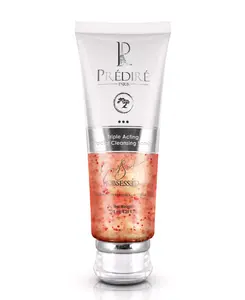 Predire Paris Triple-Acting Facial Scrub Cleanser, Powered by Bio Organica Collagen Technology, for Exfoliating, Plant-Infused Skin Nourishing Glycolic Acid
