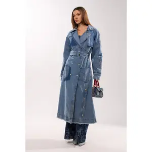RILEY PATCHWORK DENIM TRENCH