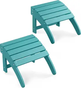 Adirondack Ottoman Foot Rest for Adirondack Chair, HDPE Resin Weather-Resistant Outdoor Patio Footstool for Porch, Pool, Lawn & Backyard Use