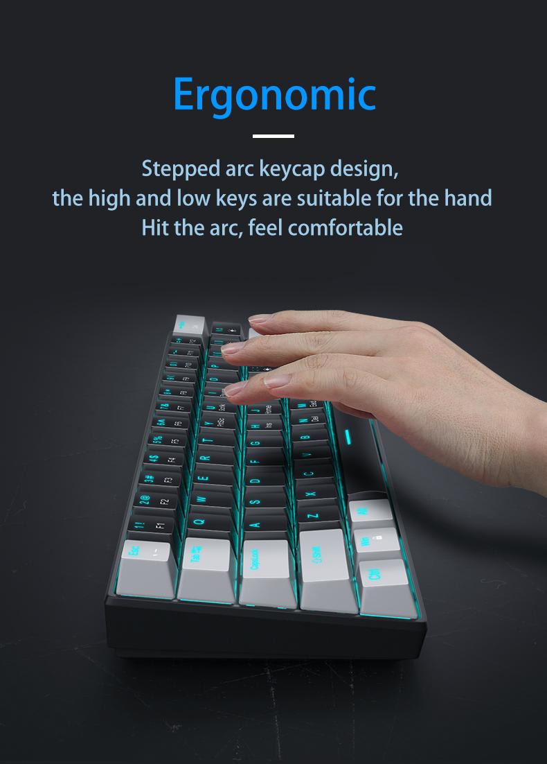 MageGee 60% Mechanical Keyboard, Game Keyboard with Blue Switch and Navy Blue Backlight, Small and Compact 60% Keyboard Mechanical, Portable 60% Game Keyboard, Gamer