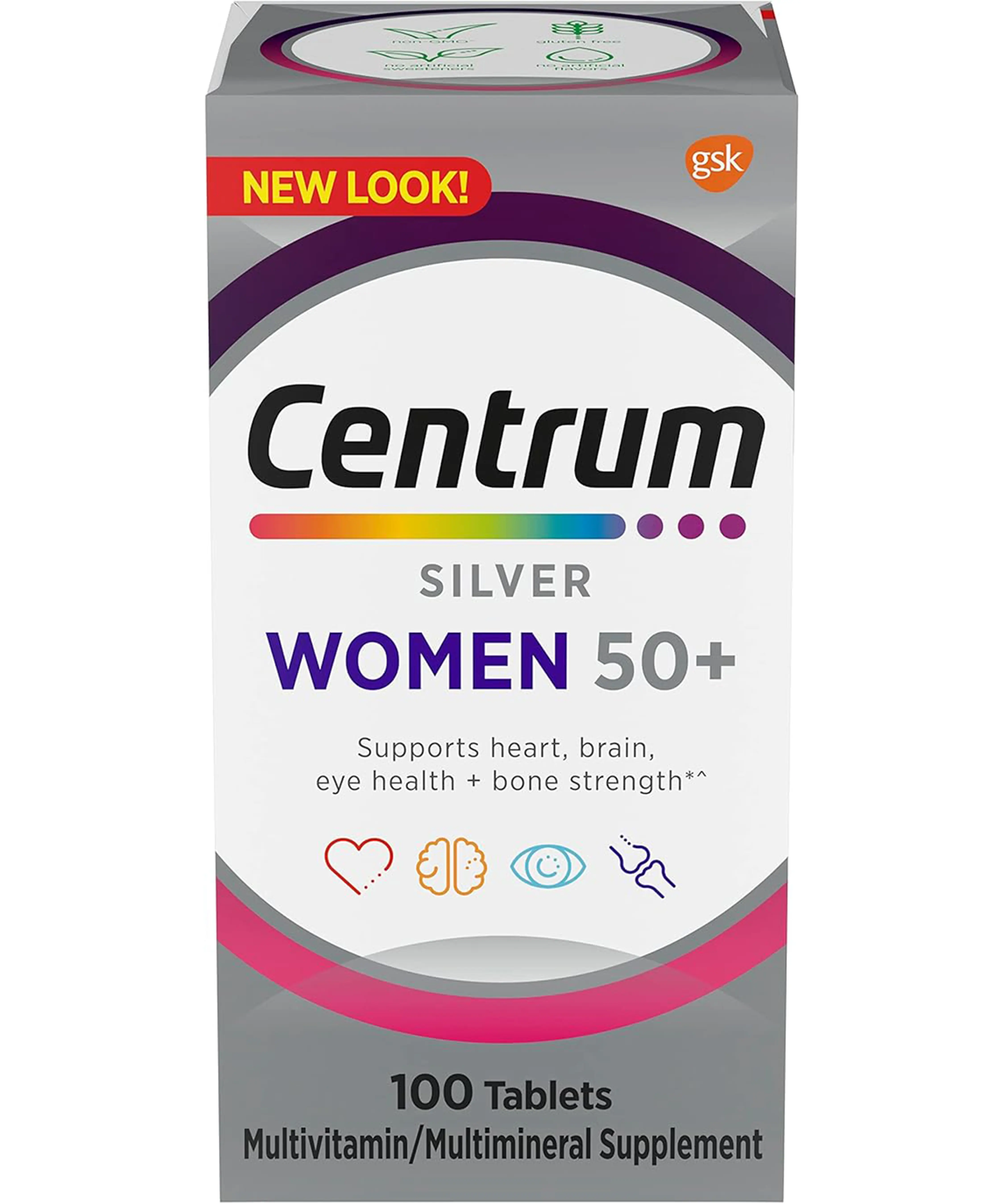 Centrum Silver Women's Multivitamin for Women 50 Plus, Multivitamin/Multimineral Supplement with Vitamin D3, B Vitamins, Non-GMO Ingredients, Supports Memory and Cognition in Older Adults