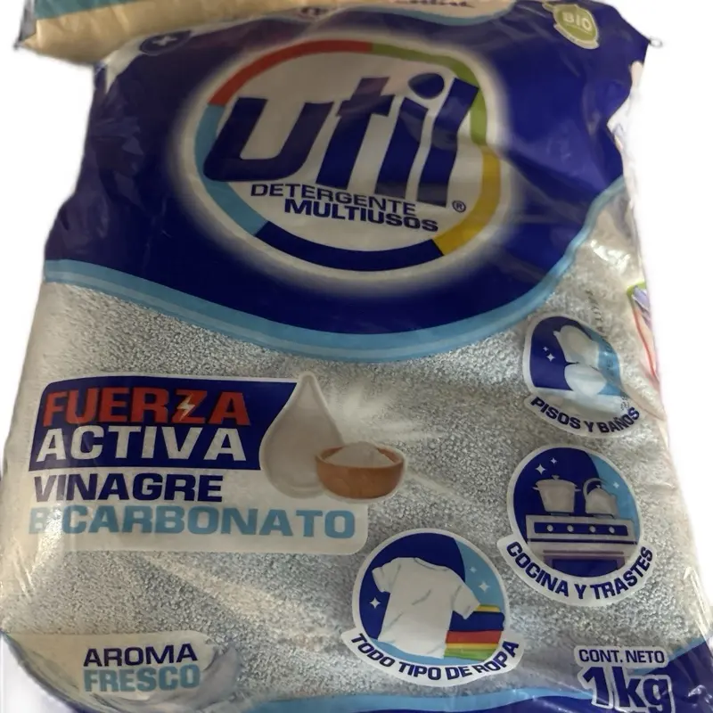 Util Powder Detergent Multiusos 1 KGrams - Activated Vinegar & Carbon Black for Effective Cleaning with Fresh Aroma