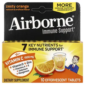 AirBorne Immune Support Supplement, Zesty Orange, 10 Effervescent Tablets