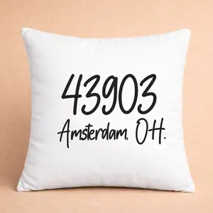 Personalized Zip Code Pillow Cover – Custom City & State