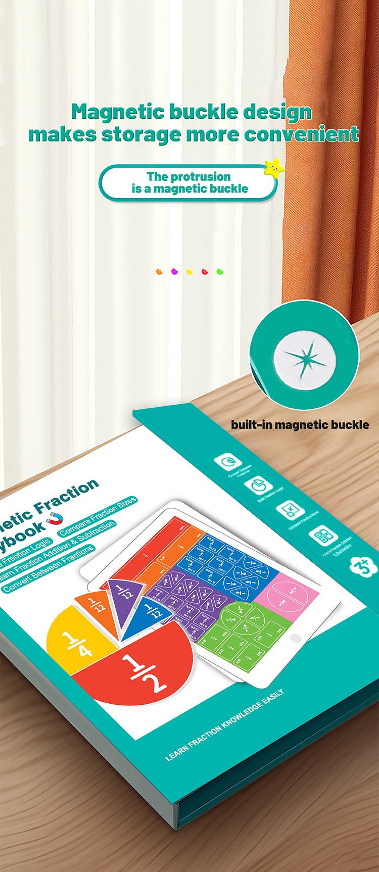 Magnetic Fraction Educational Puzzle, Magnetic Fraction Tiles & Fraction Circles Set, Math Manipulatives for Elementary School, Montessori Fraction Manipulatives Learning Toys for Kids Christmas, New Year, Birthday Gifts BlackFriday CyberMonday