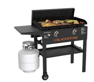 Blackstone Original Outdoor Griddle, 2-Burner 28" Propane Flat Top Grill with Hard Cover, Black