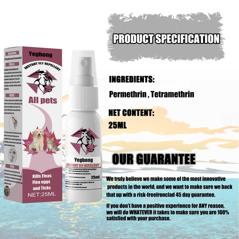 Pet deworming agent - Flea repellent for cats and dogs. External insecticide for cats and dogs to eliminate lice and ticks and relieve itching. Spray.