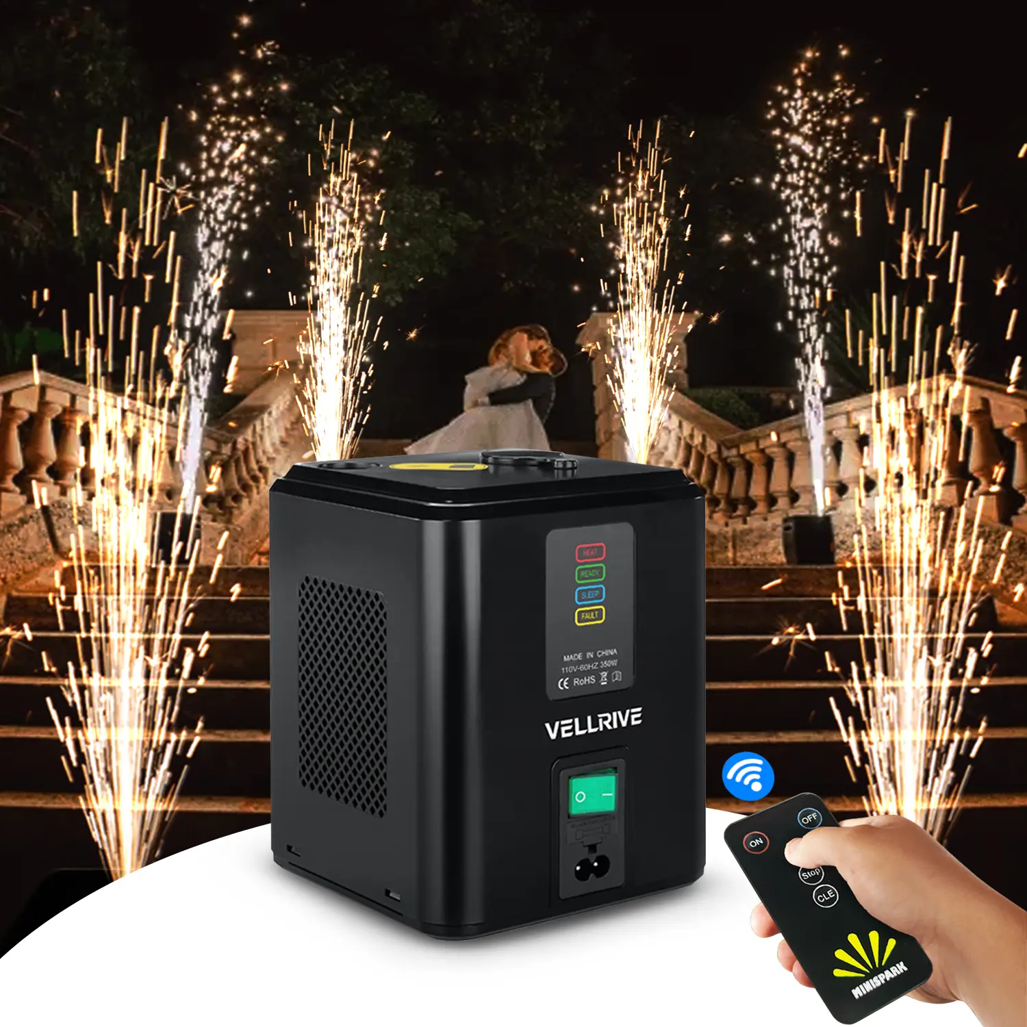 Premium Compact Mini Cold Spark Machine Accessories Set - 50g Unforgettable Magical Burst Effect, Non-Heated Spark Tech, Remote Control & Touch Control, Advanced Safety Features, Indoor-Outdoor Safe, Ideal for Weddings, Concerts