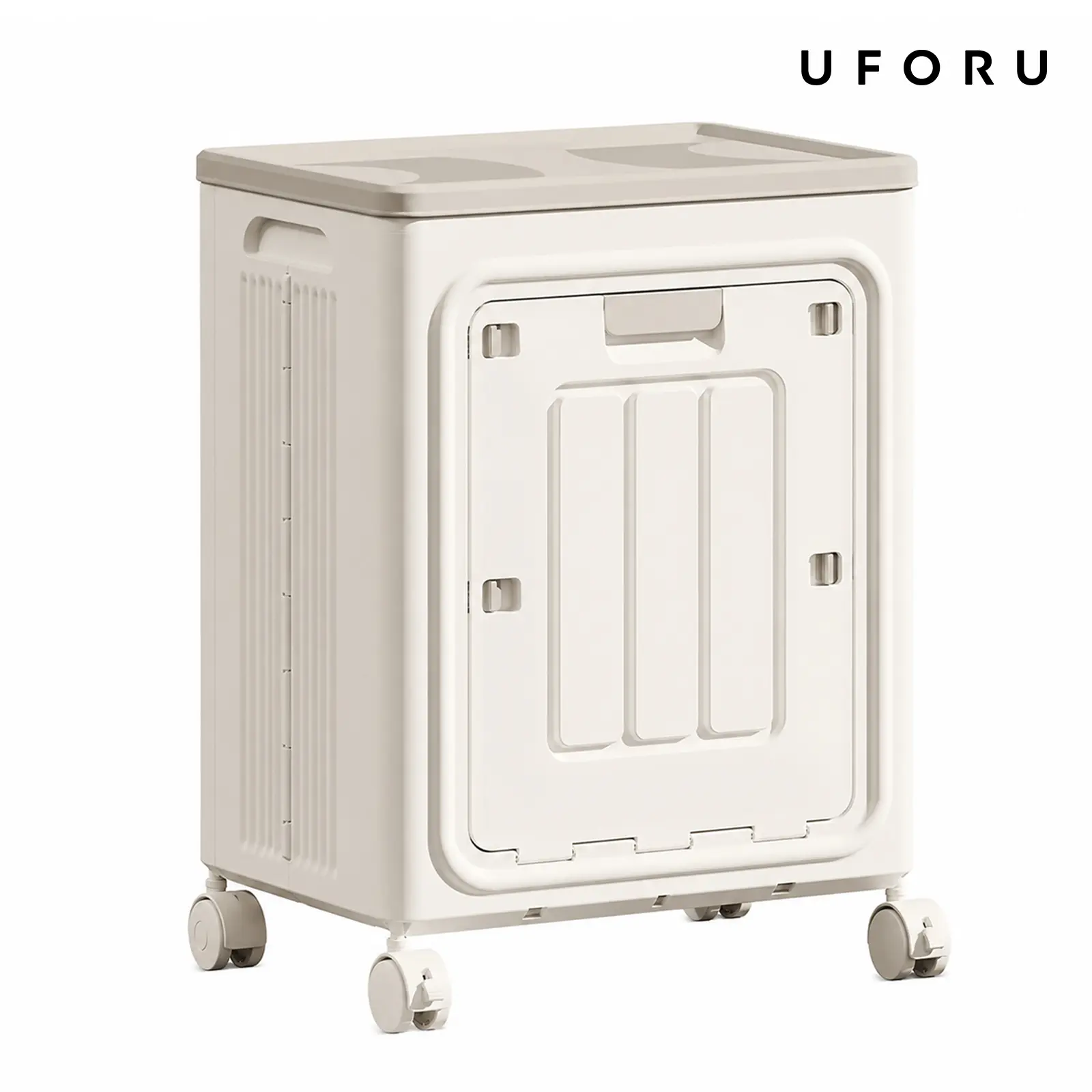 UFORU PP Rectangular Rolling Hamper, Waterproof Wheeled Laundry Basket with Wheels, Ventilated, Odor-Resistant, Portable Rolling Storage with Lid, Size Details in SKU Images, Assembly Guide in Main Image & Description, Waterproof Laundry Basket