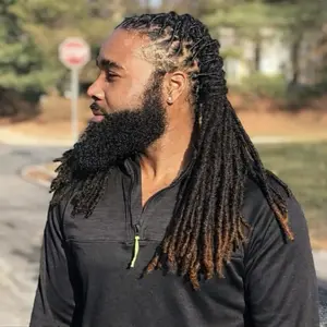 20 pcs Human Hair Dreadlock Extensions 8 Inch 0.6 Thickness Natural Black Locs for Men & Women