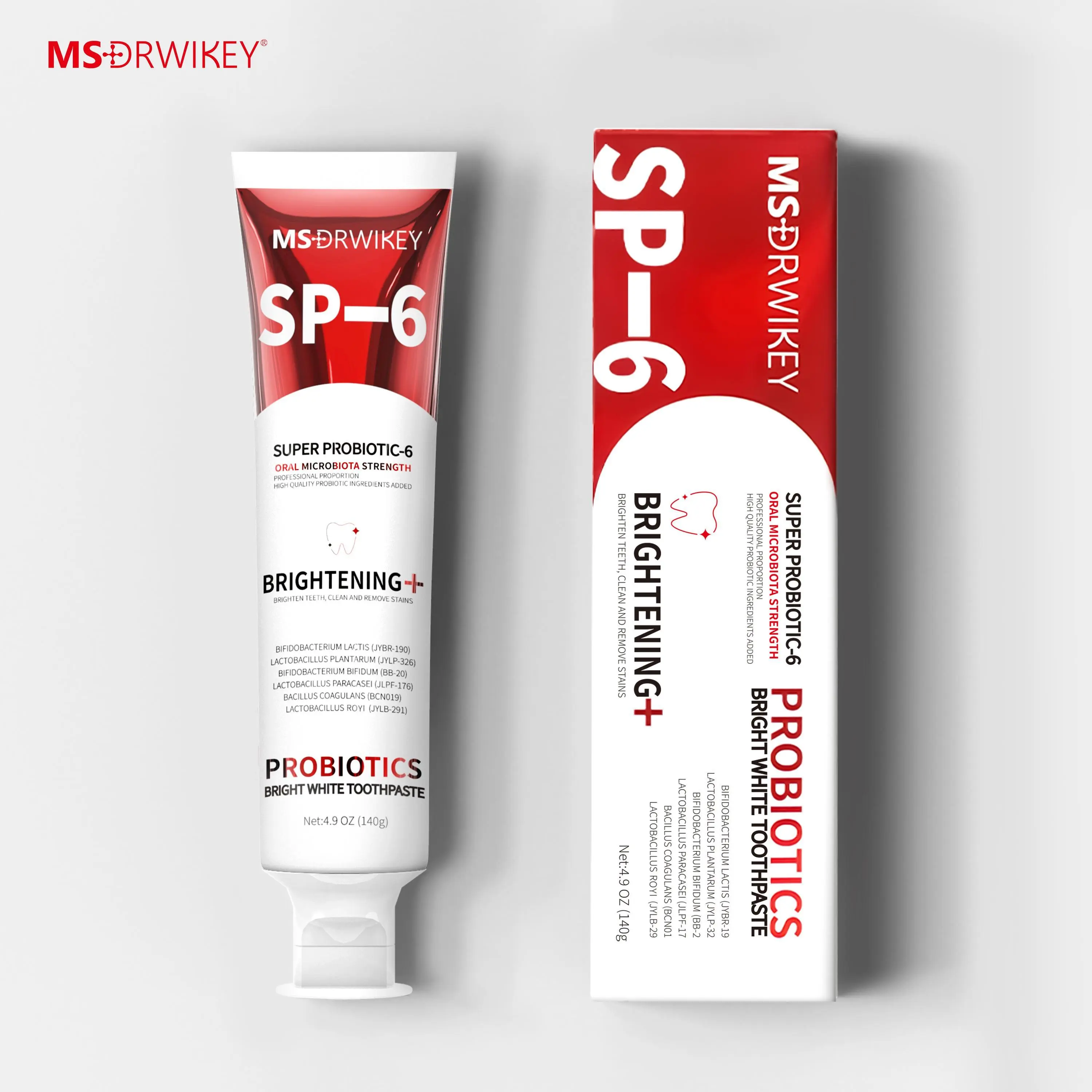 MSDRWIKEY SP-6 Probiotic Toothpaste - Self Care Products for Gum Health, Oral Repairing, Long-Lasting Fresh Breath, 4.59oz Single Item