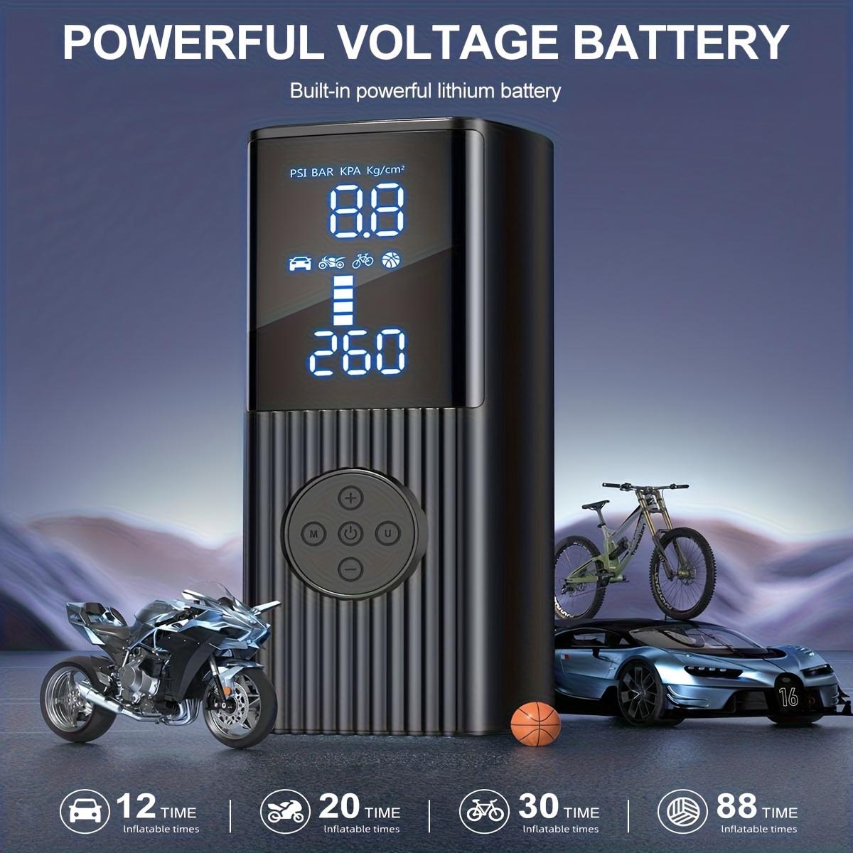Wireless portable tire inflator pump, digital tire pressure gauge, automatic shut-off, car emergency air compressor, compatible with vehicles, bicycles, sports balls, multiple nozzle accessories + USB charging function Wireless portable tire inflator pump, digital tire pressure gauge, automatic shut-off, car emergency air compressor, compatible with vehicles, bicycles, sports balls, multiple nozzle accessories + USB charging function