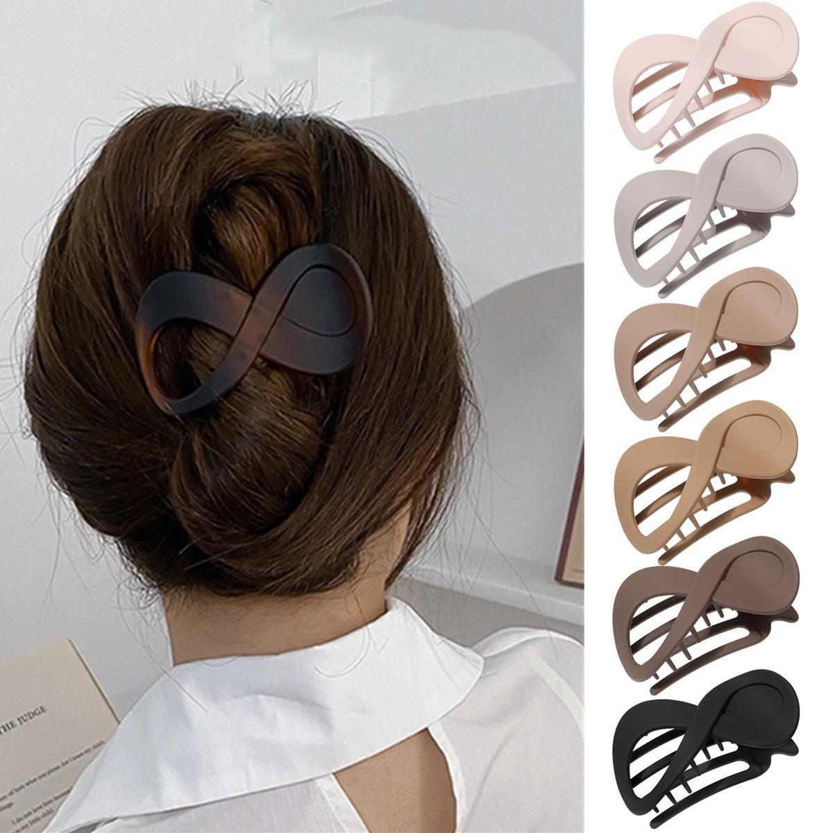 Fashion French Flat Hair Clips for Women 6-piece Suit Elegant Flat Claws for Thin Thick Hair Strong Hold No Slip Grip Hair Claw Clips for Women Girls