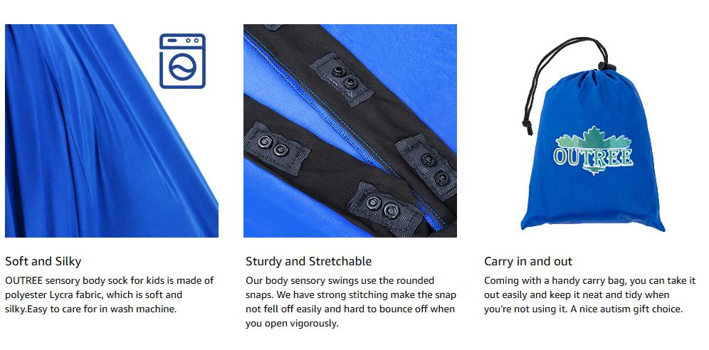 OUTREE Sensory Body Sock for 3+ Years Old, Full Body Sock Provides Deep Pressure Input, Relaxing Sensory Toys for Autistic Children with A Carrying Bag, Summer Turn Up & Father's Day Deal OUTREE Sensory Body Sock for 3+ Years Old, Full Body Sock Provides Deep Pressure Input, Relaxing Sensory Toys for Autistic Children with A Carrying Bag, Summer Turn Up & Father's Day Deal