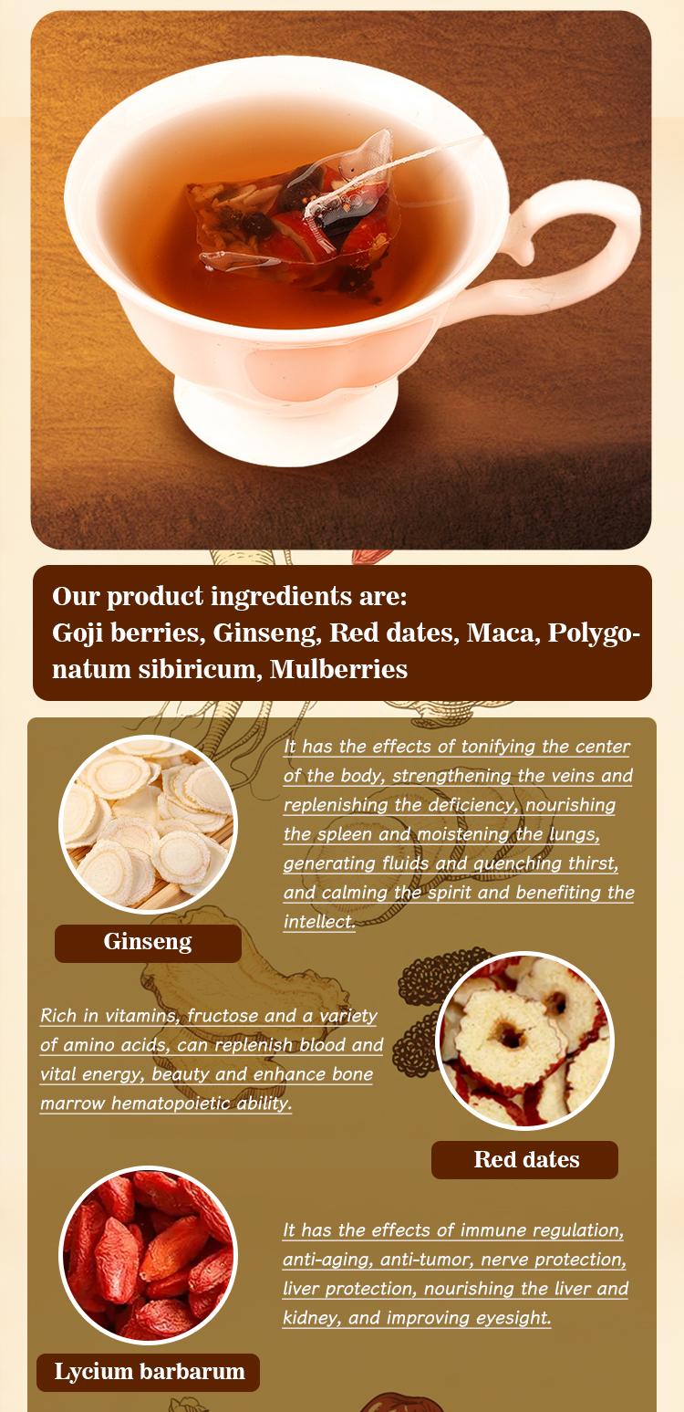 Kidney Tea Formula Ginseng Five Treasure Tea, Chinese Kidney Tea for Men and Women, Natural Herbal Ingredients for Kidney Traditional Bever Organic  Beverage detox cleanse   Christmas Thanksgiving Value Pack Filled with Tea Healthy