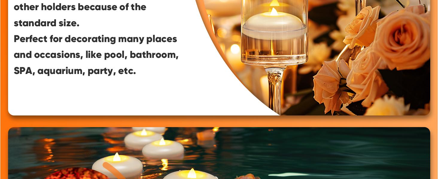 24 Pack 3" Flameless LED Floating Candles for Centerpieces 200 Hour White Battery Operated Candles Waterproof Teas for Cylinder Vases Centerpieces at Wedding Decor Party Pool Flameless Candle