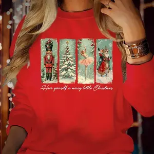 [Sale off up to 50%] SWEATSHIRT Merry Christmas Nutcracker Ballet Festive Family Matching Funny Friends Festive Season Xmas Gift Jumper, streetwear graphic tee