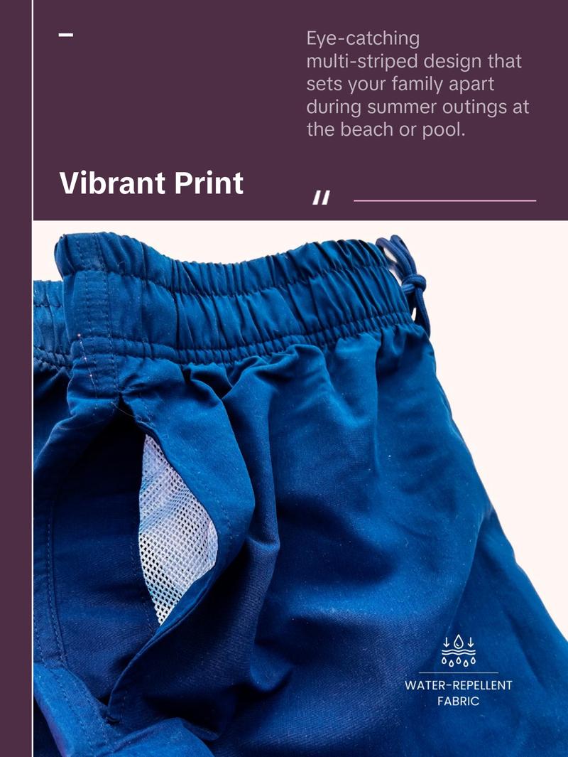 Family matching swimwear, family summer swimwear, Multi Striped Family Matching Swimwear