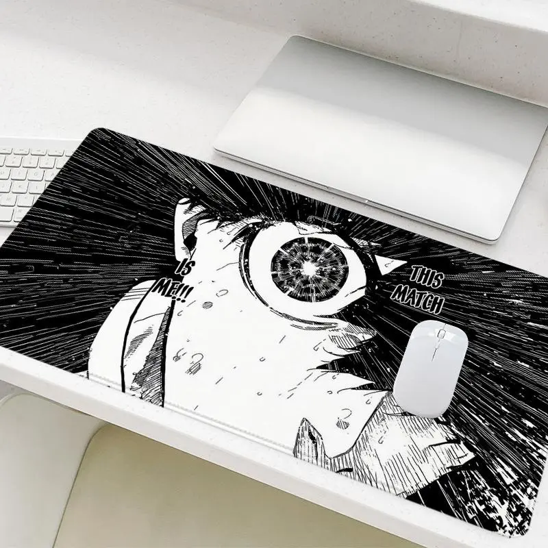 Manga Style Dramatic Eye Close-Up Mouse Pad, Anime Mousepad, Rectangle Gaming Mouse Pad, Non-Slip Rubber Base Stitched Edge Desk Pad for Home Office Game, Gaming Accessory