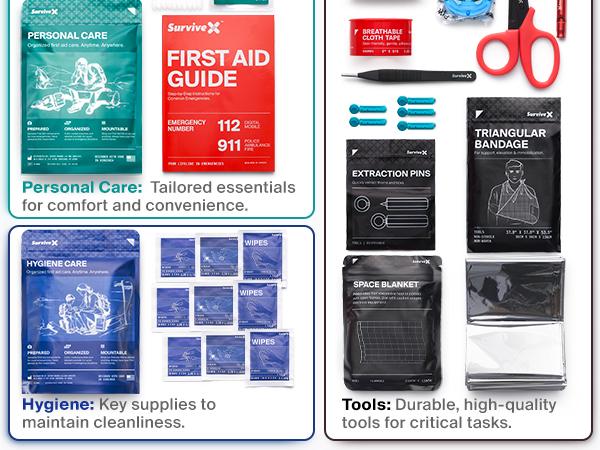 SURVIVEX Small Outdoor First Aid Kit - Ideal for Hiking, Sports, Camping, Backpacks Survival Equipment Set Survival Gear SURVIVEX Small Outdoor First Aid Kit - Ideal for Hiking, Sports, Camping, Backpacks Survival Equipment Set Survival Gear