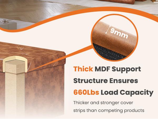 【Deal】Folding Storage Ottoman Bench, Foot Rest Stool with Padded Seat, Large Toy Box Storage Chest with Seatin, Holds up to 660 lb-Grey