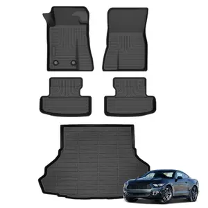 COLANAT for Ford Mustang 2015-2025 (Not Mach-E EV) Floor Mats & Cargo Liner Set, Fits Convertible Coupe GT EcoBoost Models All-Weather 3D Scanned Heavy-Duty Waterproof High Edge Protection Muscle Car Accessories